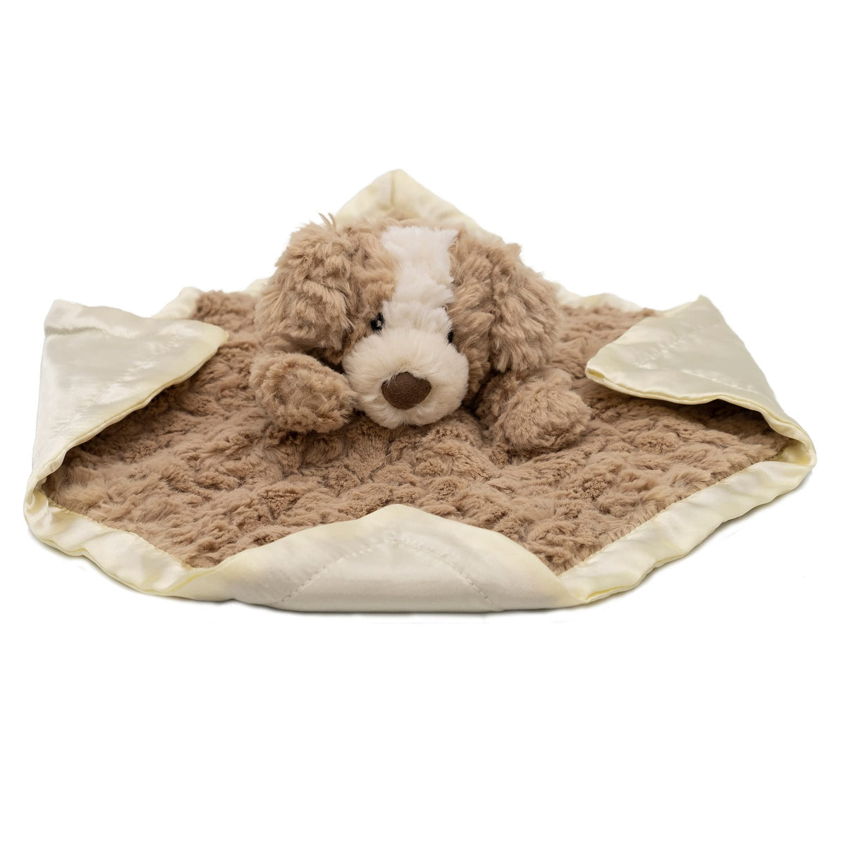 Mary Meyer Putty Nursery Hound Dog blanket features nose and embroidery for playful charm.