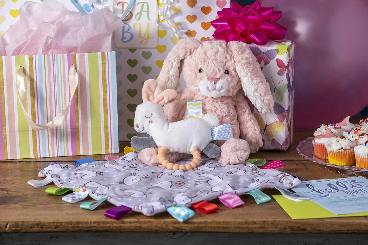 Mary Meyer Putty Pups blush bunny ears detail shows pink under-ear lining for a cute touch.