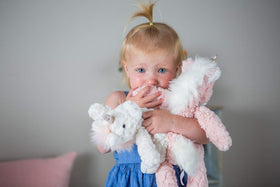 Mary Meyer Putty Unicorn under-stuffed design delivers soft squeezable cuddle