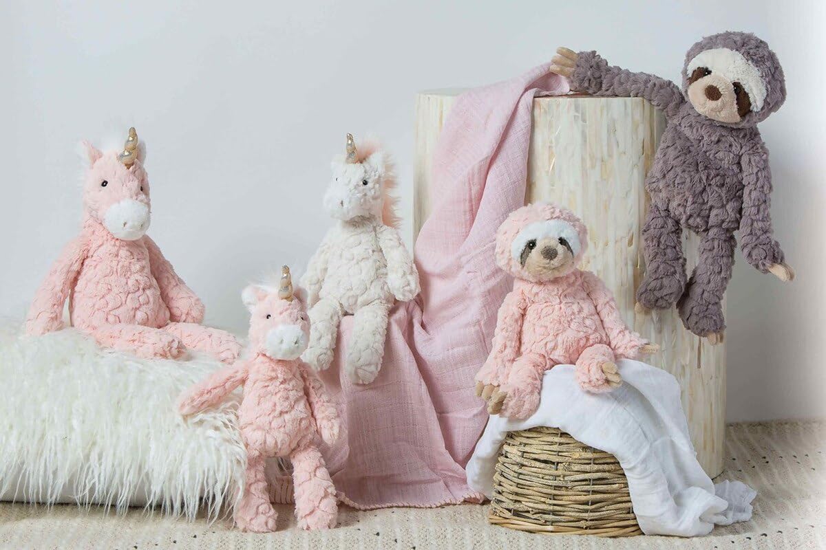 Mary Meyer Putty Unicorn weighted bum supports a lifelike, comforting feel