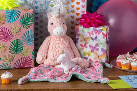 Mary Meyer Putty Unicorn with white mane adds tactile charm during pretend play