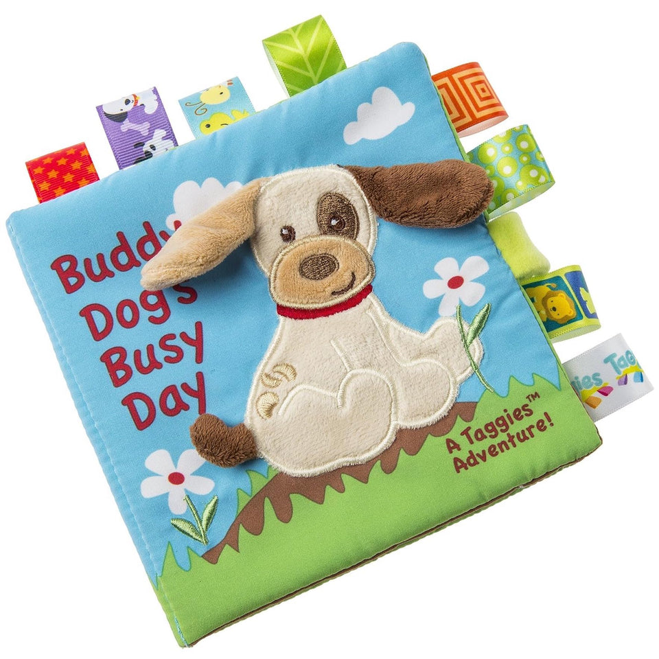 Mary Meyer Taggies Buddy Dog cover shows soft fabric for nap-time comfort.
