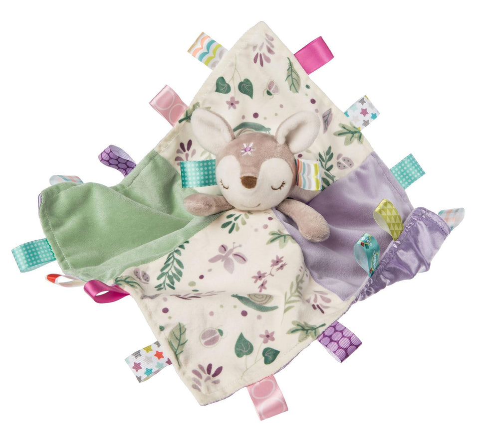 Mary Meyer Taggies Flora Fawn plush deer with attached blanket for soothing moments.