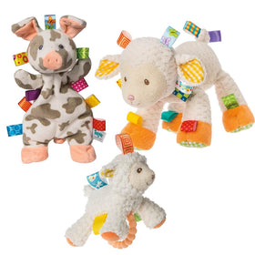 Mary Meyer Taggies Patches Pig lovey face closeup, embroidered features for safe play