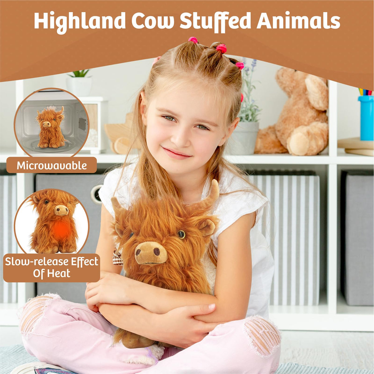 Marysun Highland Cow decor plush adds a charming room accent.