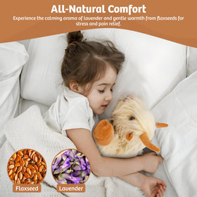 Marysun Highland Cow weighted heating pad provides comforting warmth during rest.