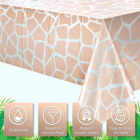 MASHAN giraffe-prints tablecloth adds playful safari vibe to celebrations.