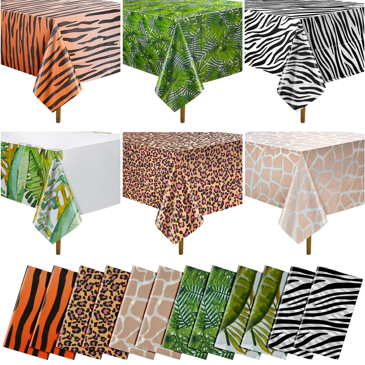MASHAN leopard-prints tablecloth for vivid jungle party decor.