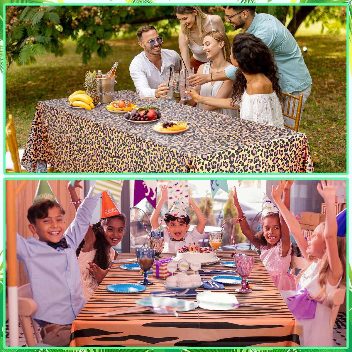 MASHAN palm-leaf tablecloth suits outdoor and tropical party setups.