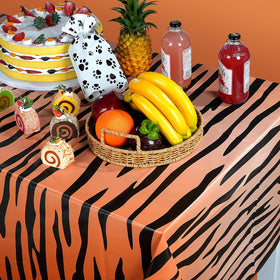 MASHAN tiger-prints tablecloth brings energetic accent to birthdays.