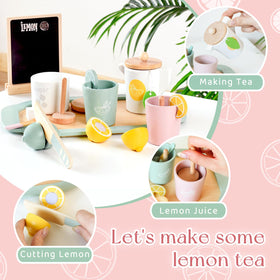Masonbaby Lemonade Stand Pretend Juicer lets kids squeeze imaginary fruit for afternoon kitchen fun.