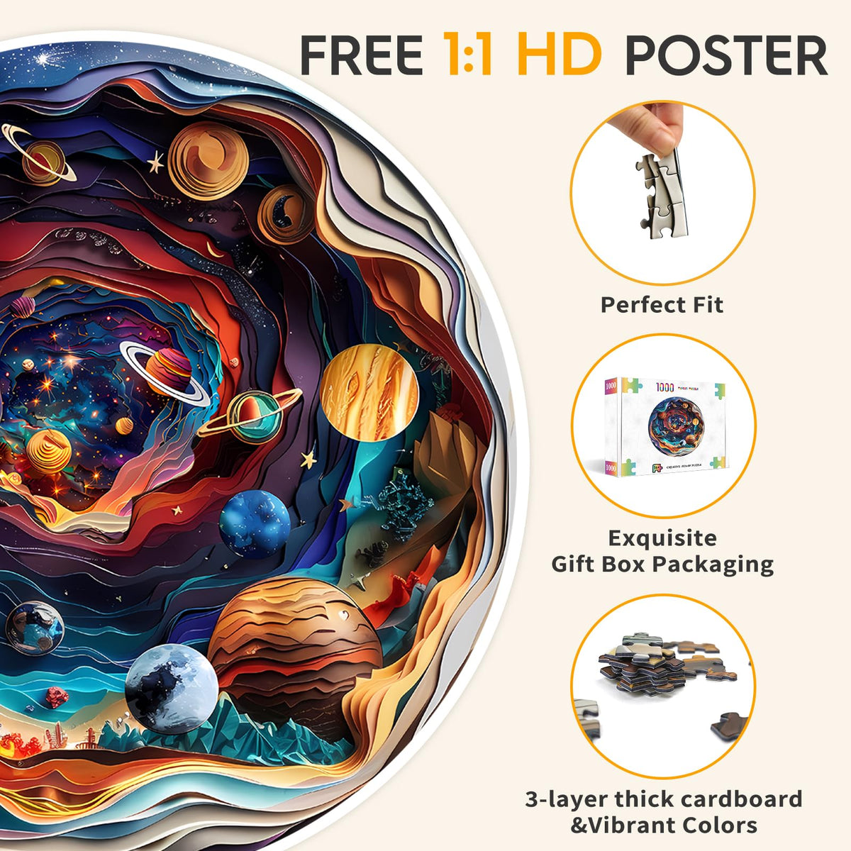 Masseruon giftable puzzle box includes 1:1 poster, ideal gift presentation.
