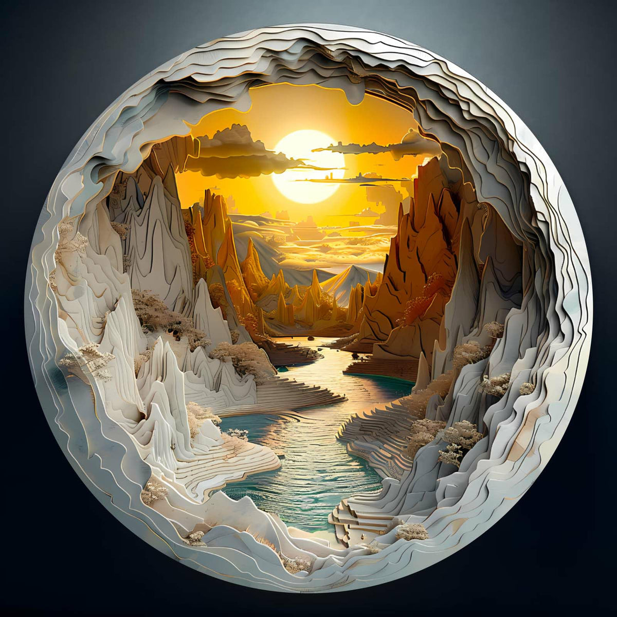 Masseruon Sunset Canyon puzzle box with poster reference for easier solving