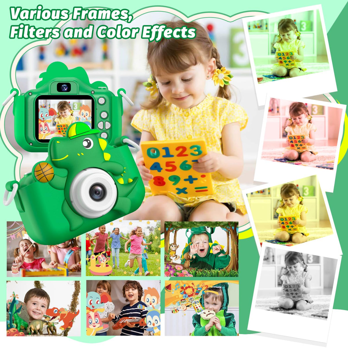 Masterbee Kids Camera compact size fits small hands for on the go adventures.