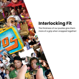 Masterpieces 2000s TV Shows puzzle finishes at 19.25 by 26.75 inches.