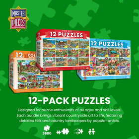 MasterPieces 4x100-piece puzzles (10x8) for quick creativity and casual play