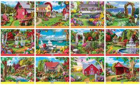MasterPieces Alan Giana folk art puzzles for relaxing, colorful exploration of countryside scenes