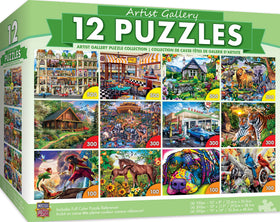 MasterPieces Artist Gallery 12-pack puzzle set for family nights and solo challenges.