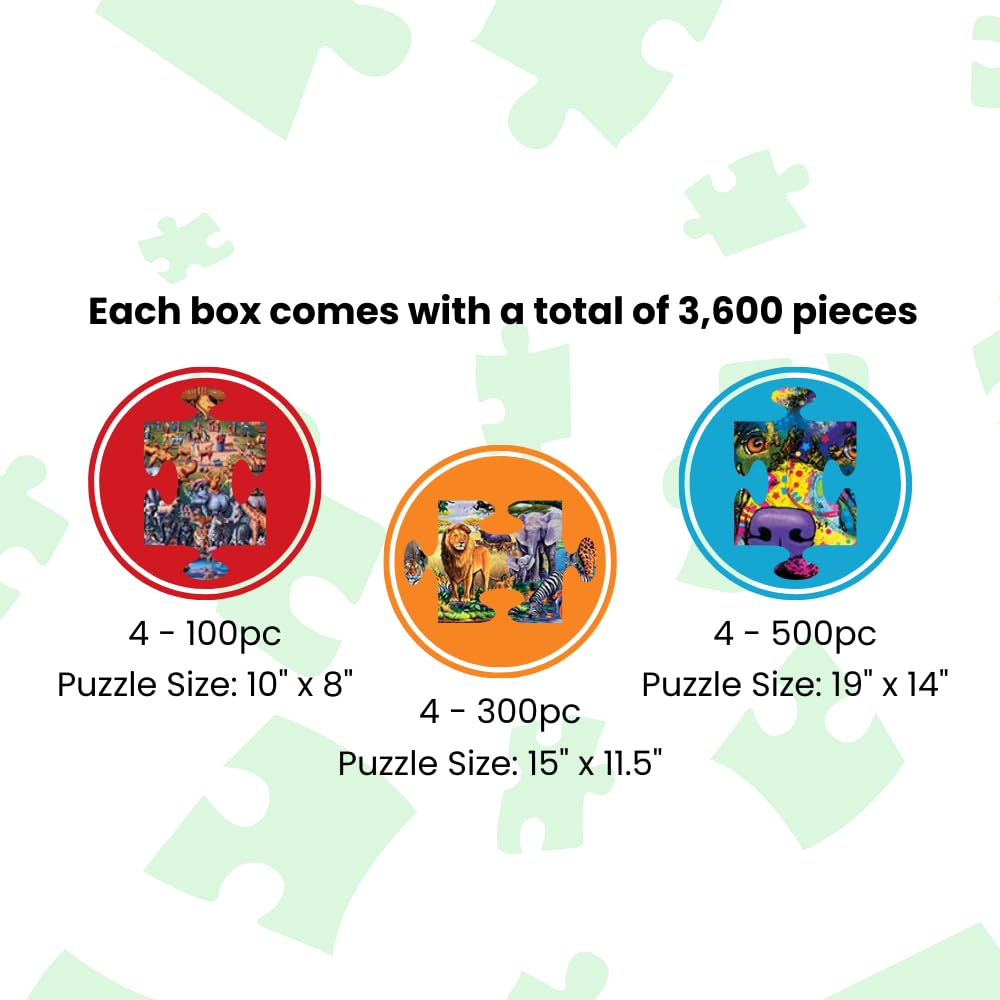 MasterPieces back pattern on each puzzle helps organize and sort pieces