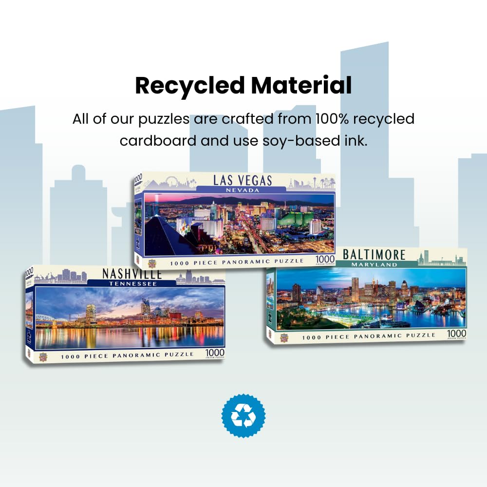 MasterPieces Chicago Puzzle eco-friendly materials ensure sustainable, sharp detail work.