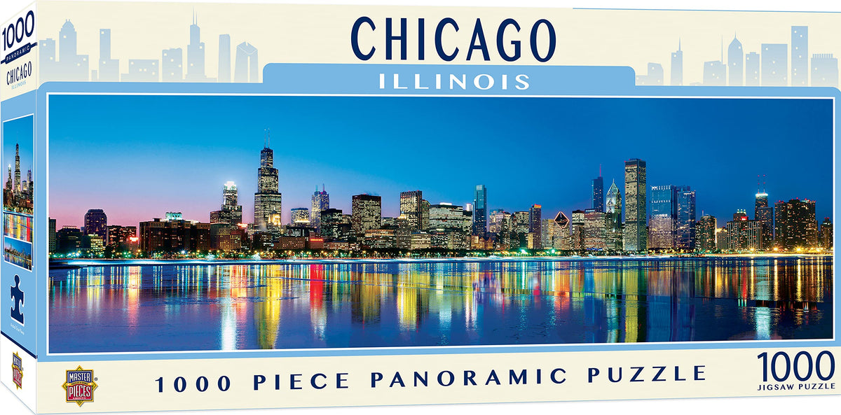MasterPieces Chicago Puzzle panoramic view for immersive city-themed decor and family nights.
