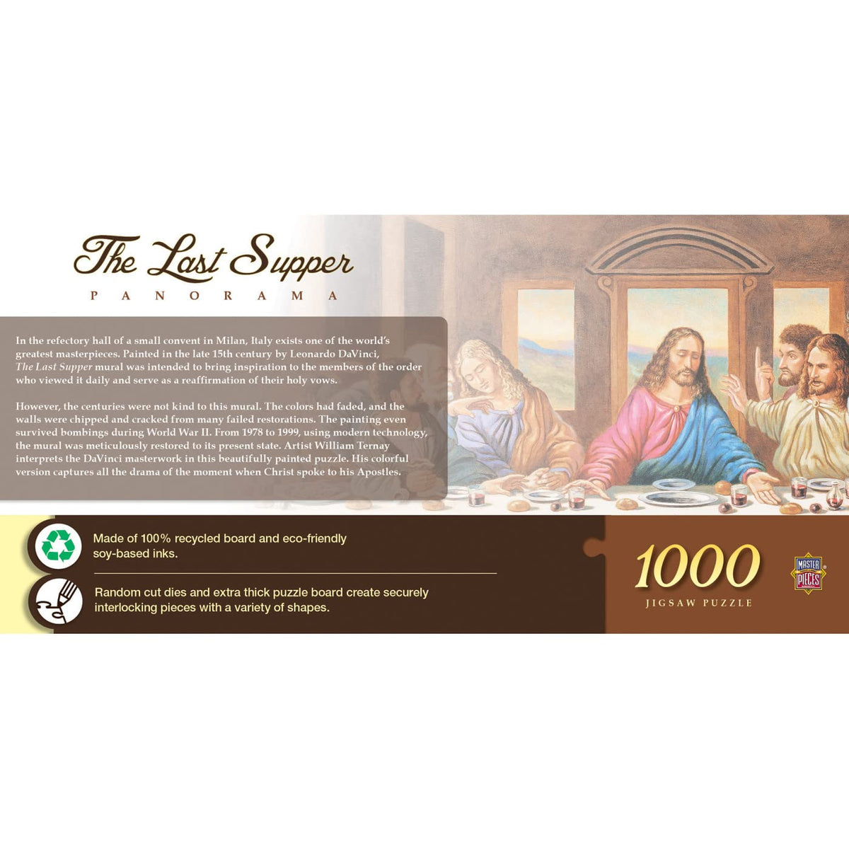 MasterPieces The Last Supper matte finish close-up for glare-free puzzling