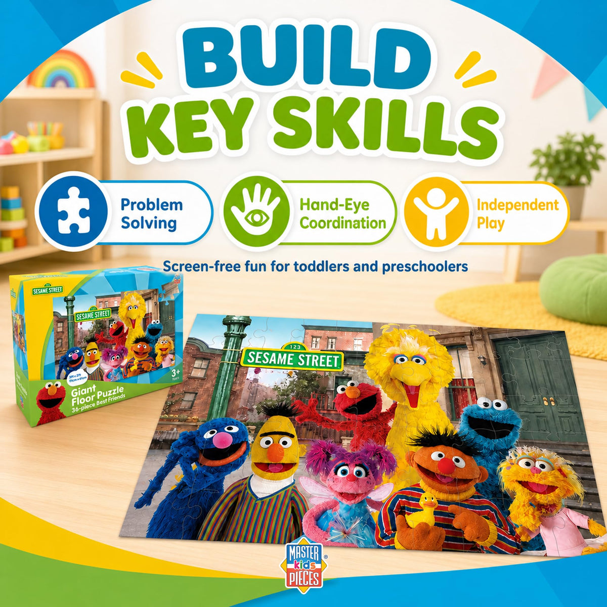 Masterpieces 36x24-inch floor puzzle offers educational entertainment for all ages