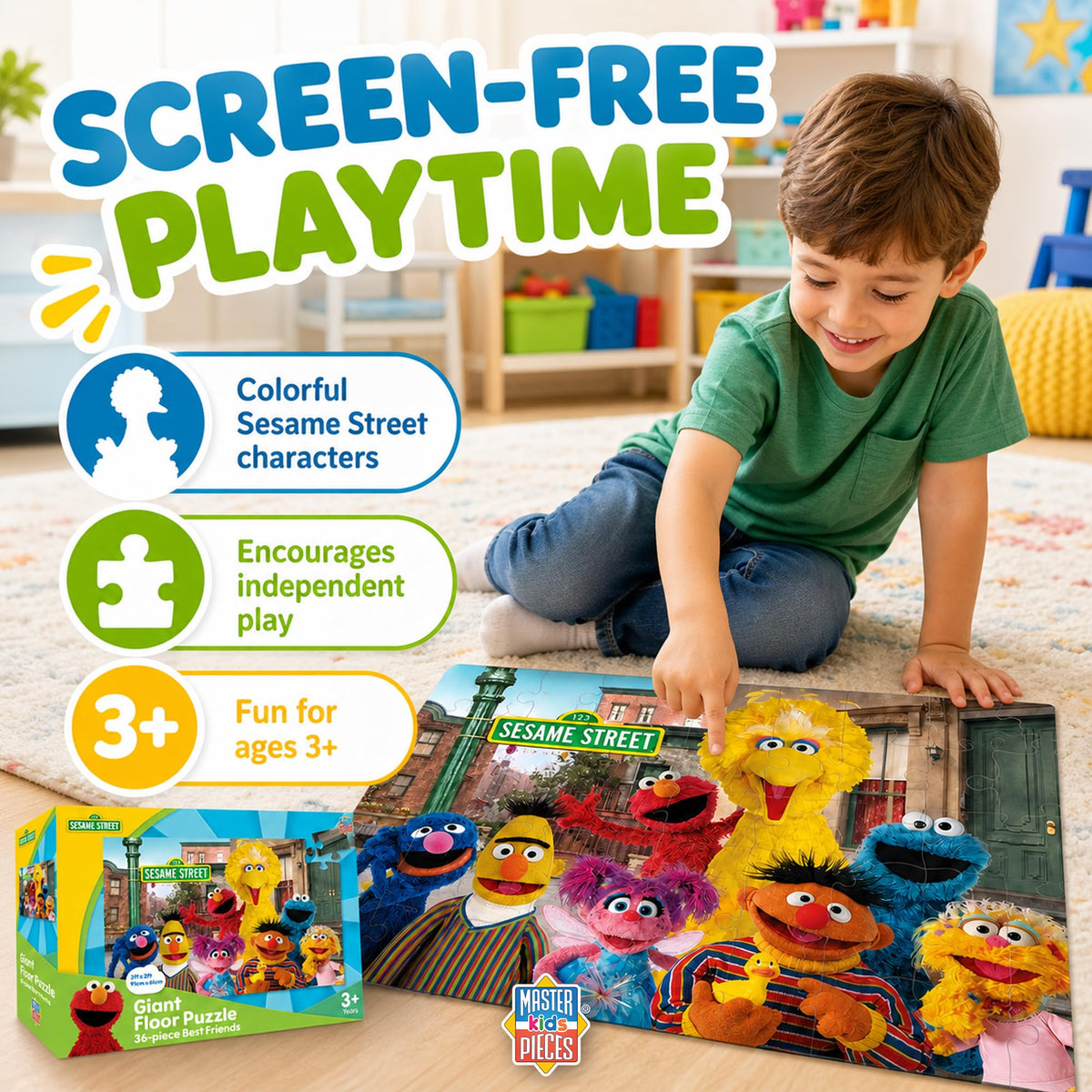 Masterpieces Sesame Street Best Friends layout highlights familiar faces for recognition