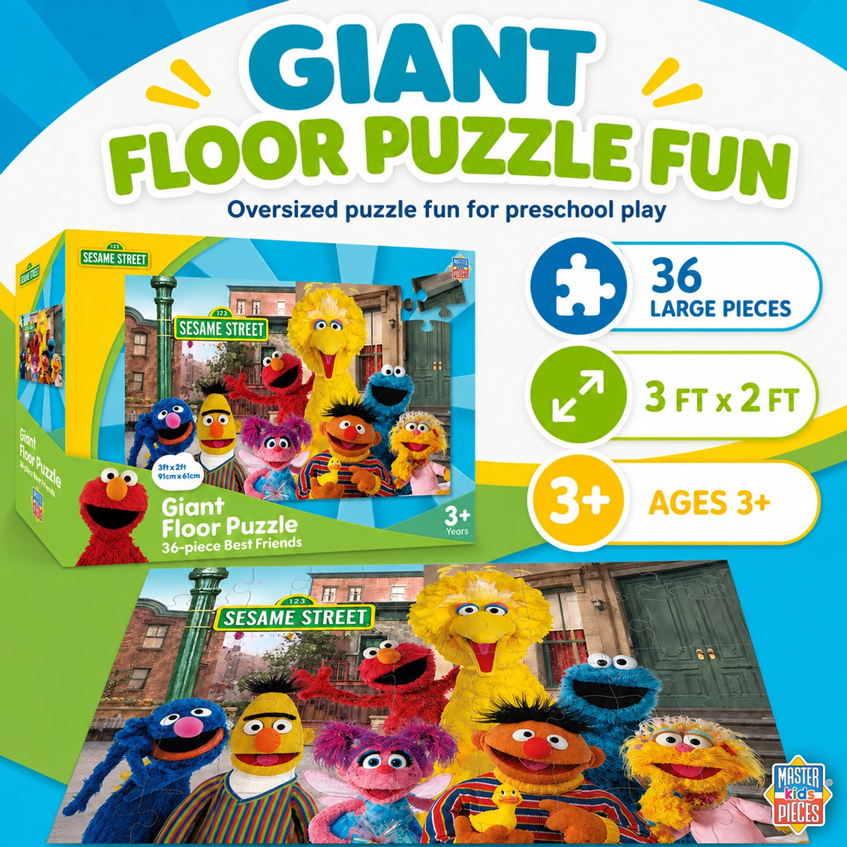 Masterpieces Sesame Street Best Friends 36pc puzzle durable pieces for repeated use