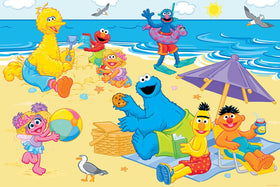 Masterpieces Sesame Street Fun in the Sun 24pc floor puzzle scene, inviting kids to explore colors together