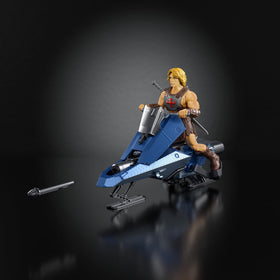 Masters of the Universe He-Man Sky Sled missiles shown for rapid action sequences.