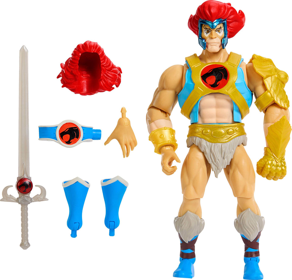 Masters of the Universe Lion-O Origins figure front view for dynamic display and posing.