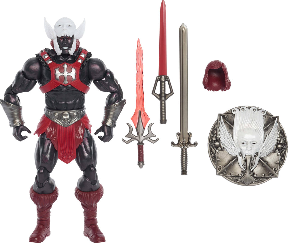 Masters of the Universe Masterverse Anti-Eternia He-Man figure in an action pose for display.