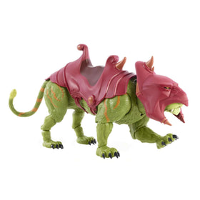 Masters of the Universe Masterverse Battle Cat front view emphasizes heroic scale and pose capability.