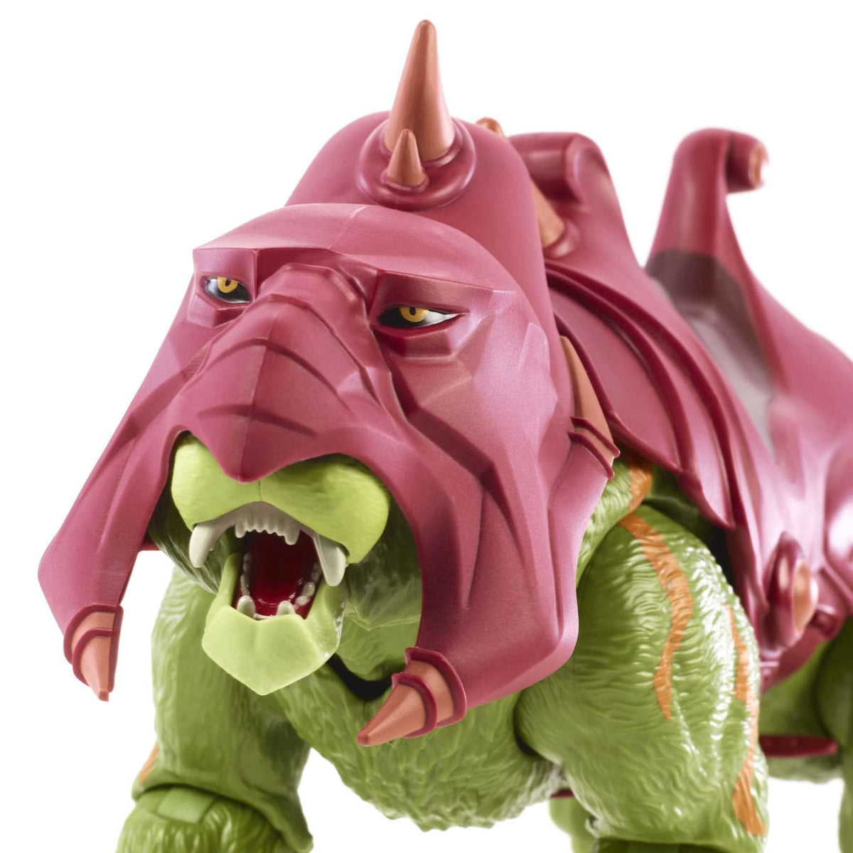 Masters of the Universe Masterverse Battle Cat with armor off reveals Cringer, expanding storytelling options.