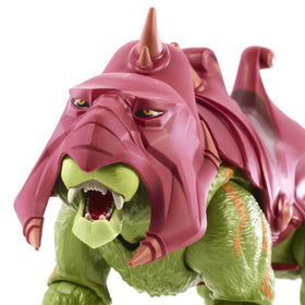 Masters of the Universe Masterverse Battle Cat with armor off reveals Cringer, expanding storytelling options.