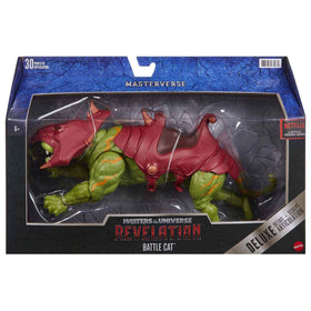 Masters of the Universe Masterverse Battle Cat in a dramatic pose for imaginative play.