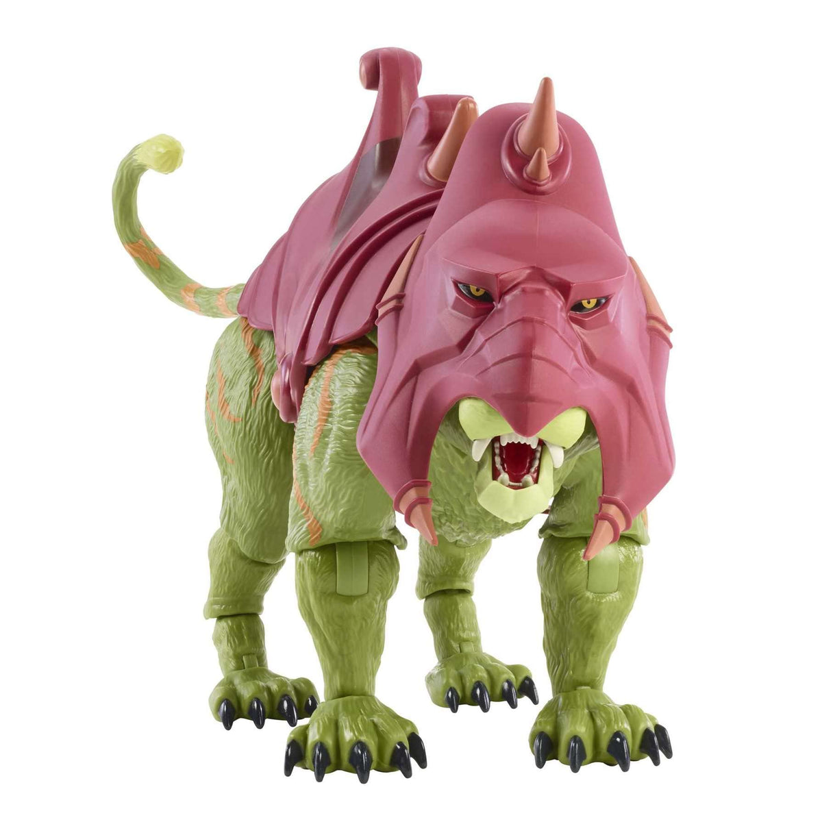 Masters of the Universe Masterverse Battle Cat with removable armor for dynamic display.