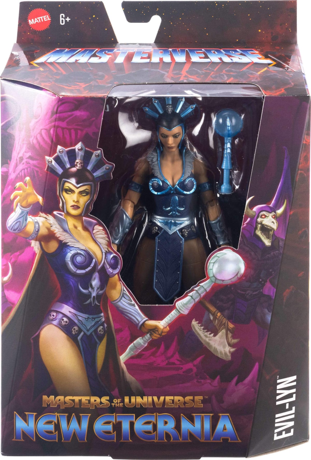 Masters of the Universe Evil-Lyn window box packaging ideal for collectors display.