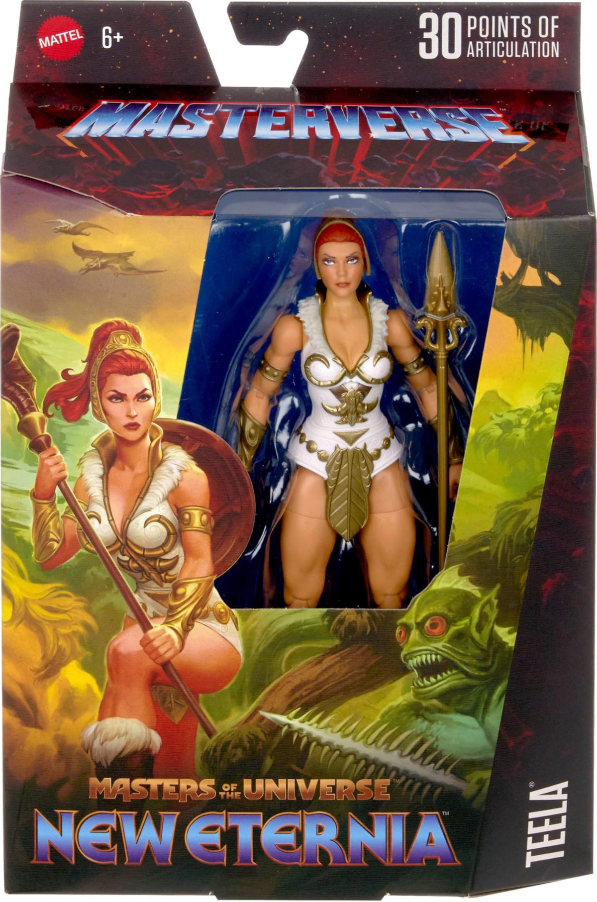 Deluxe window box packaging by Masters of the Universe Masterverse protects and showcases the figure.