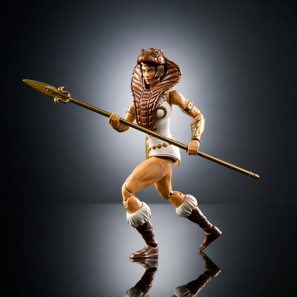 Teela with removable cobra hood for customizable armor looks.