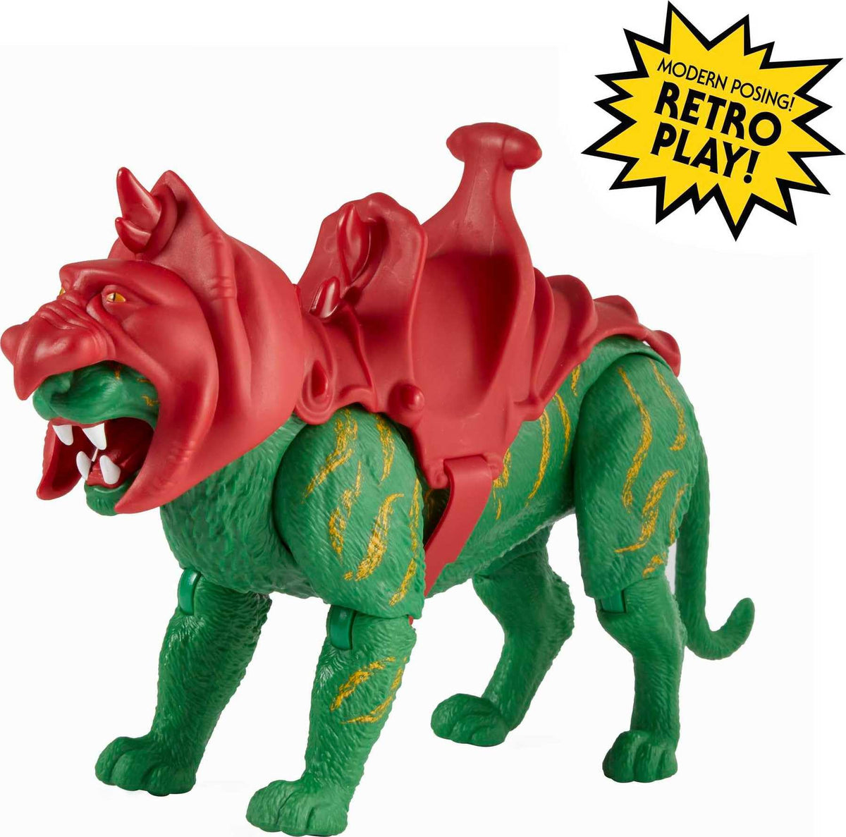 Masters of the Universe Origins Battle Cat poseable joints for dynamic storytelling.