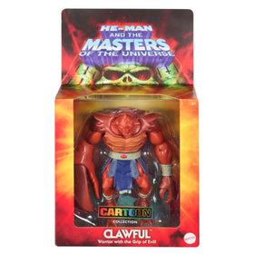 Masters of the Universe Origins Clawful deluxe figure back view highlights wide-shouldered silhouette.