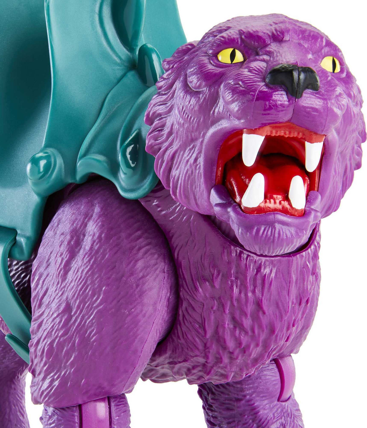 Removable green saddle on Panthor adds battle-ready customization