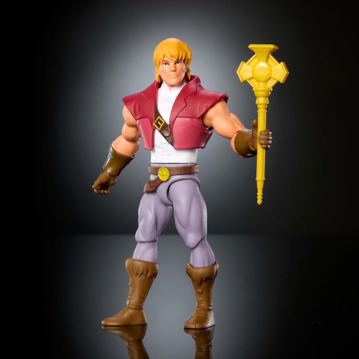 Prince Adam figure demonstrating 16-point articulation for dynamic posing.