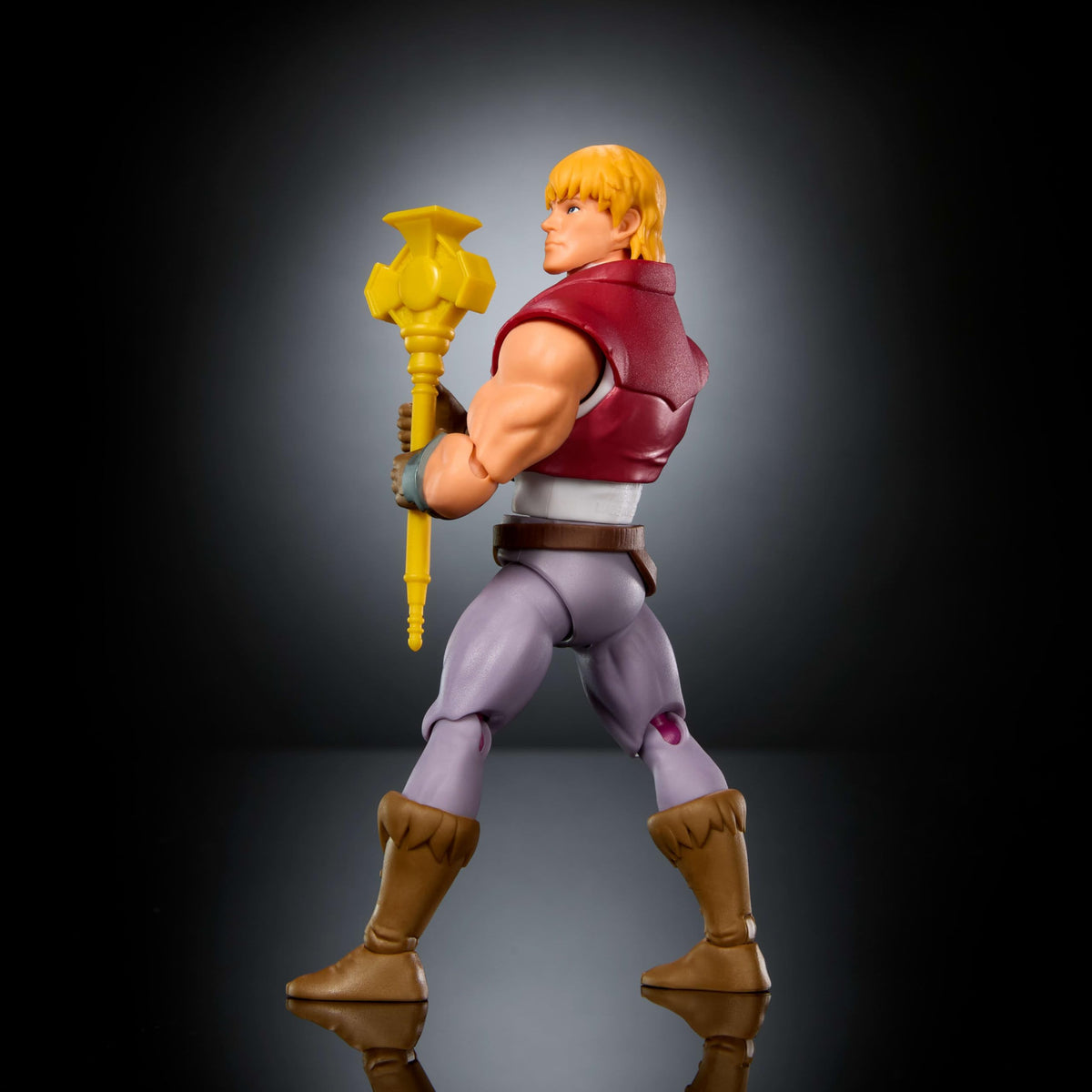 Box art and packaging of Prince Adam highlight nostalgia and MOTU branding.