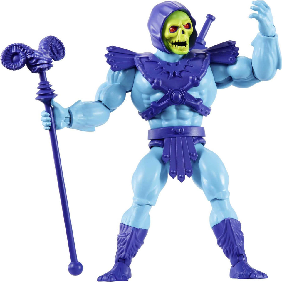 Masters of the Universe Origins Skeletor front view with detailed poseable design.
