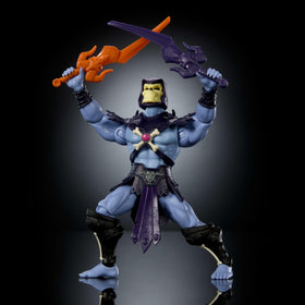 Skeletor Origins swords combined into double-edged weapon for action