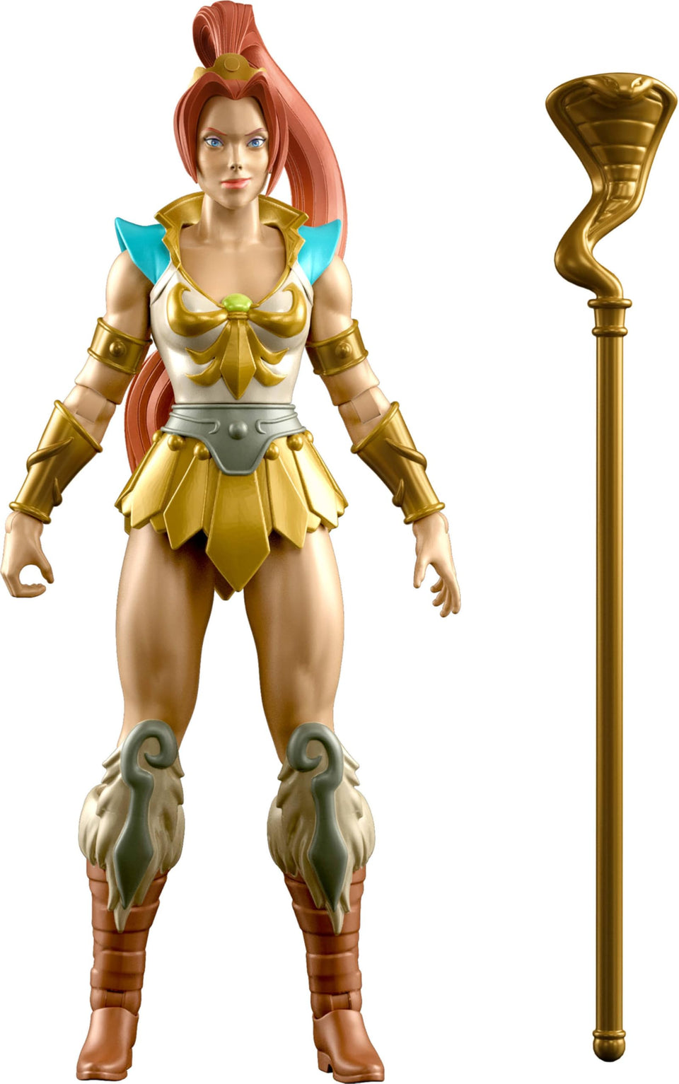 Masters of the Universe Origins Teela with ponytail hair for nostalgic display