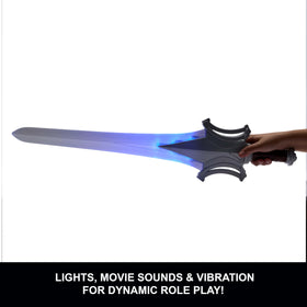 Masters of the Universe Power Sword vibration effects add tactile battle realism.
